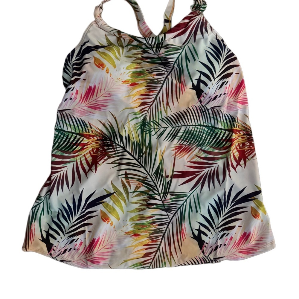 Women’s Tropical Print Tankini Top with Orange Swim Shorts - Picture 5 of 7